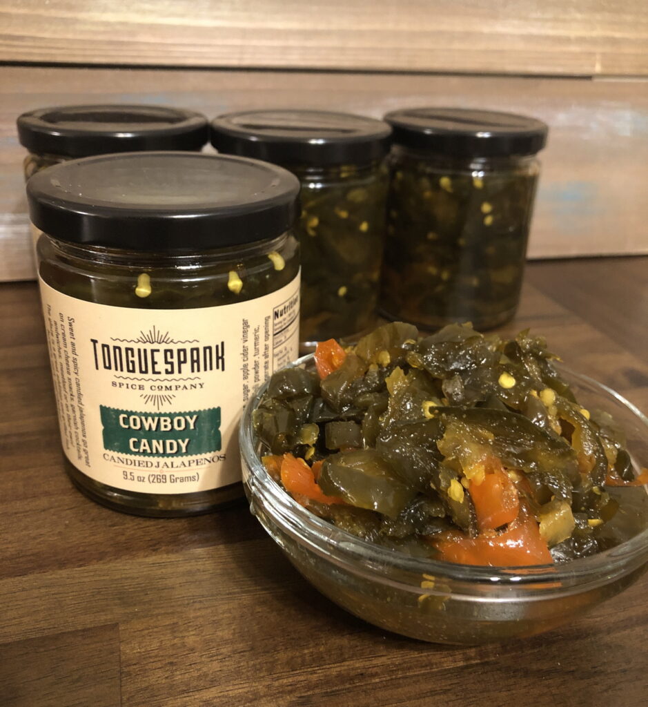 Cowboy Candy Candied jalapeno peppers Tonguespank Spice Company Fixing boring food with hot